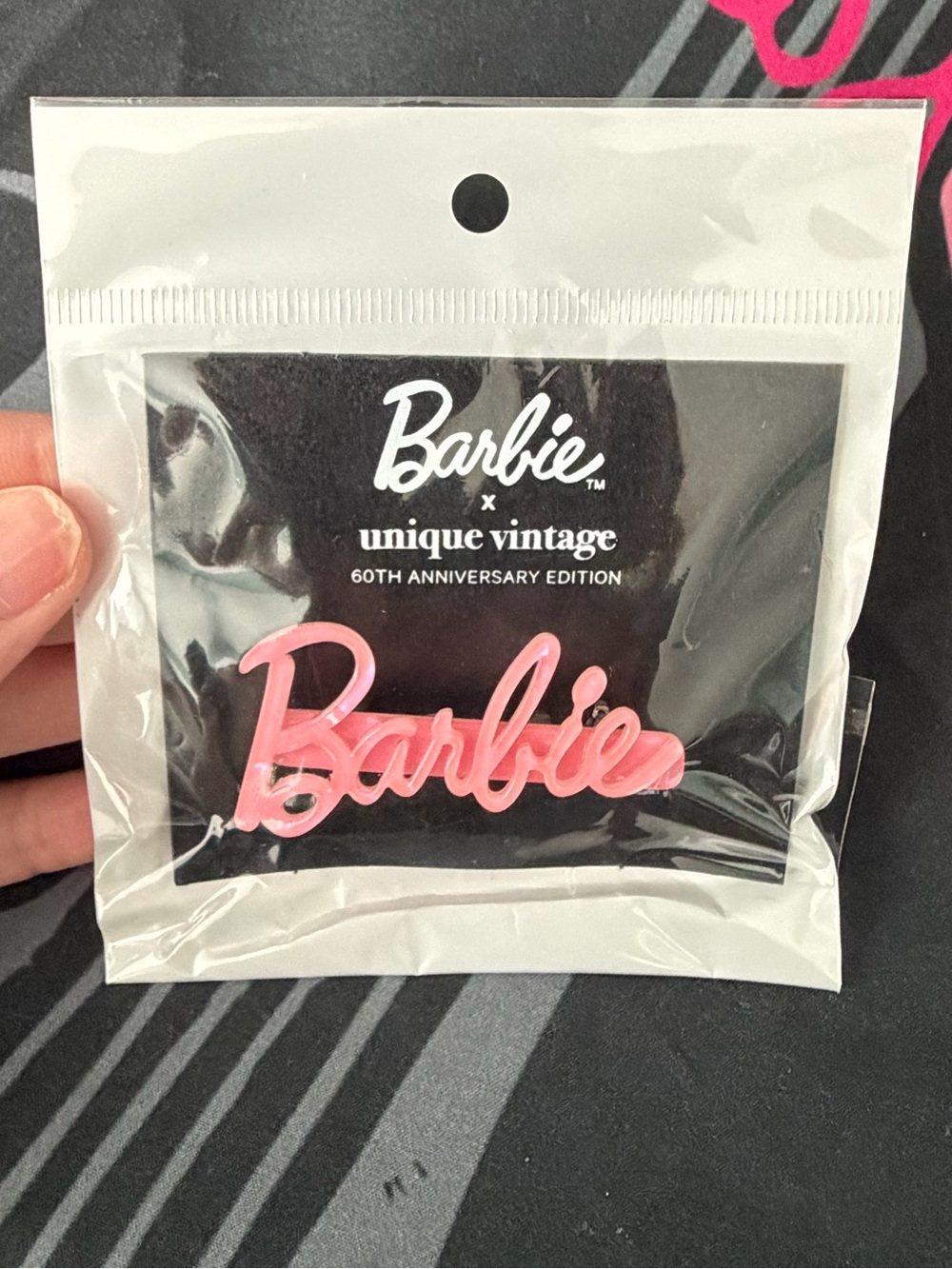 Unique Vintage Barbie pin 60th anniversary edition pink brooch